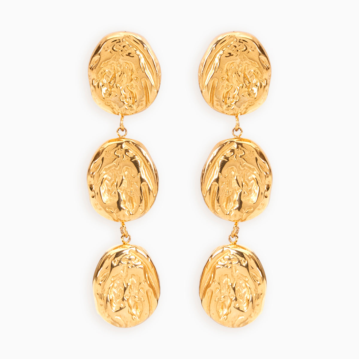 18KT Gold Plated Reha Molten Gold Danglers Earings
