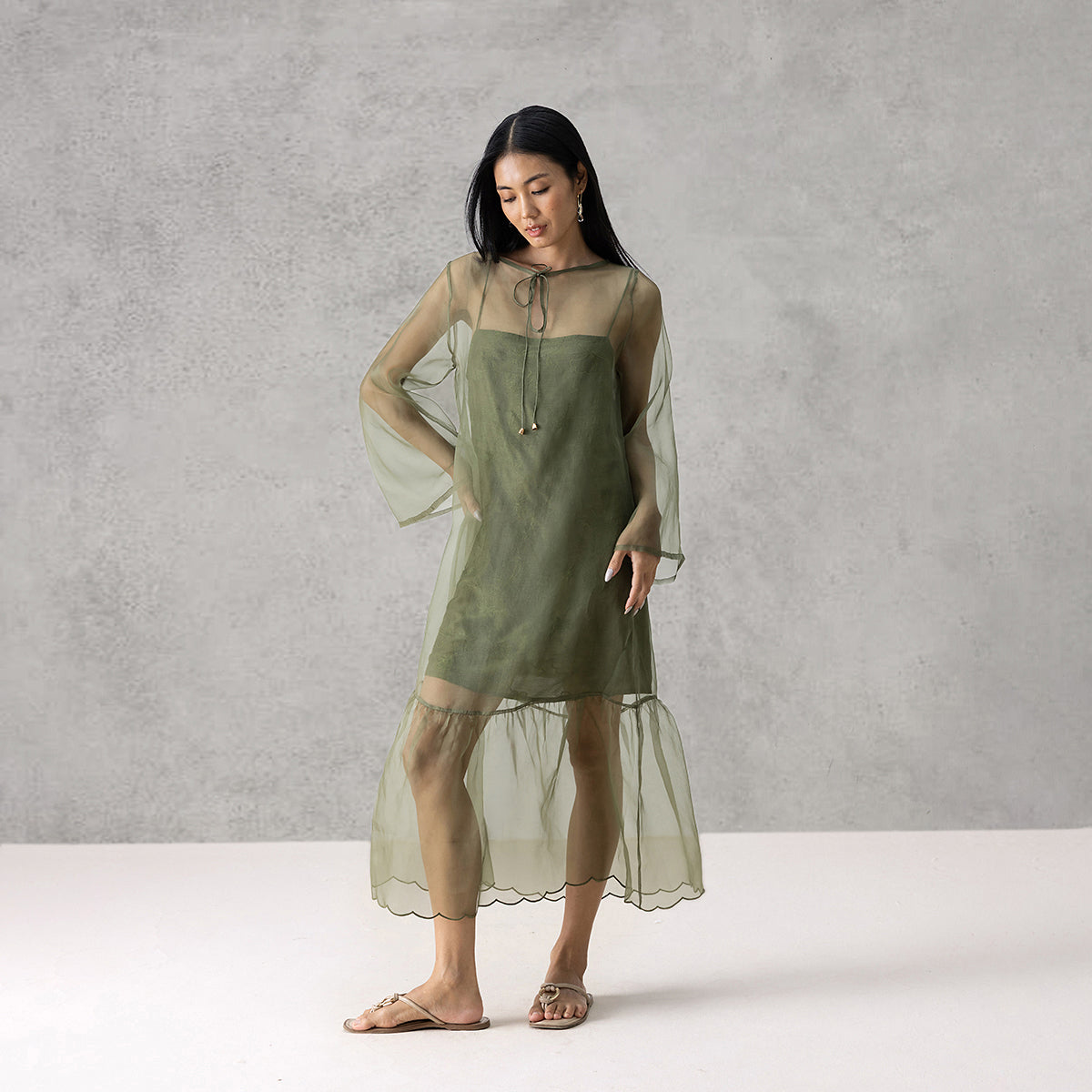 Drift Dress With Slip (Set of 2) - Green