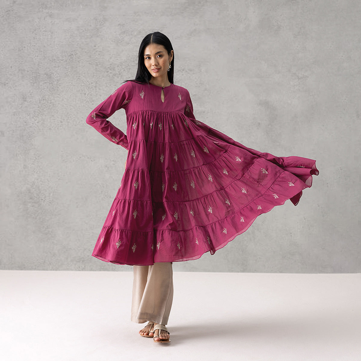 Willow Kurta- Dark Pink