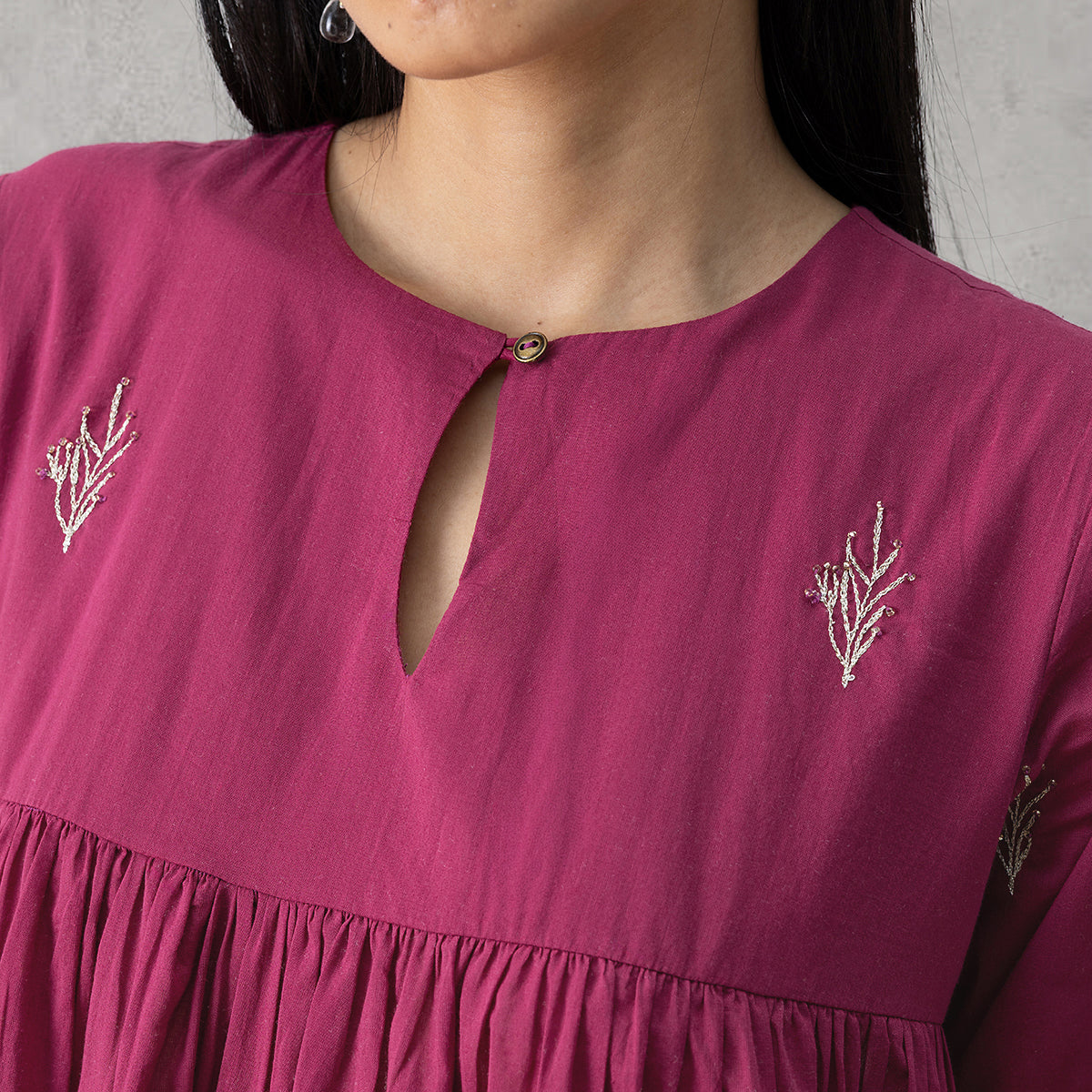 Willow Kurta- Dark Pink