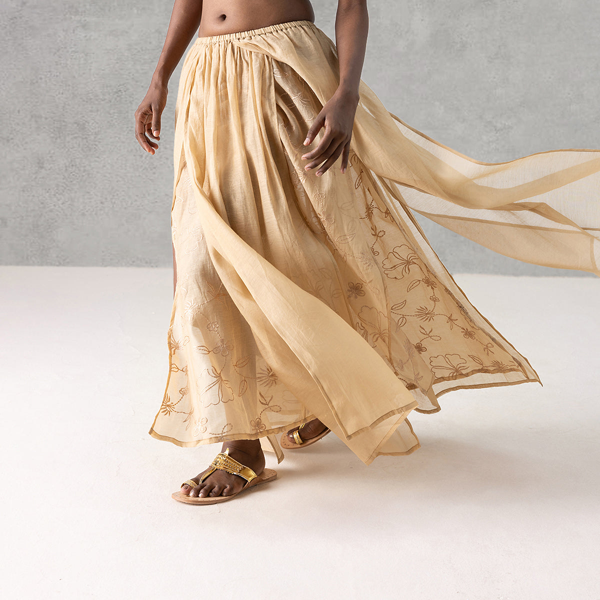 Rosette Skirt - Dull Yellow