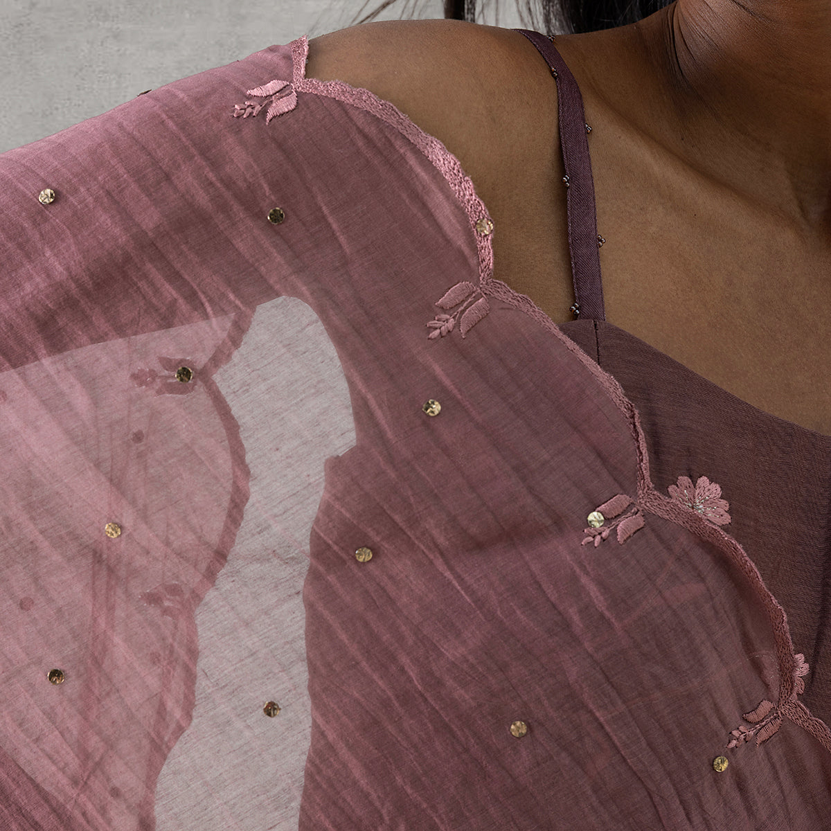 Mist Dupatta - Mauve
