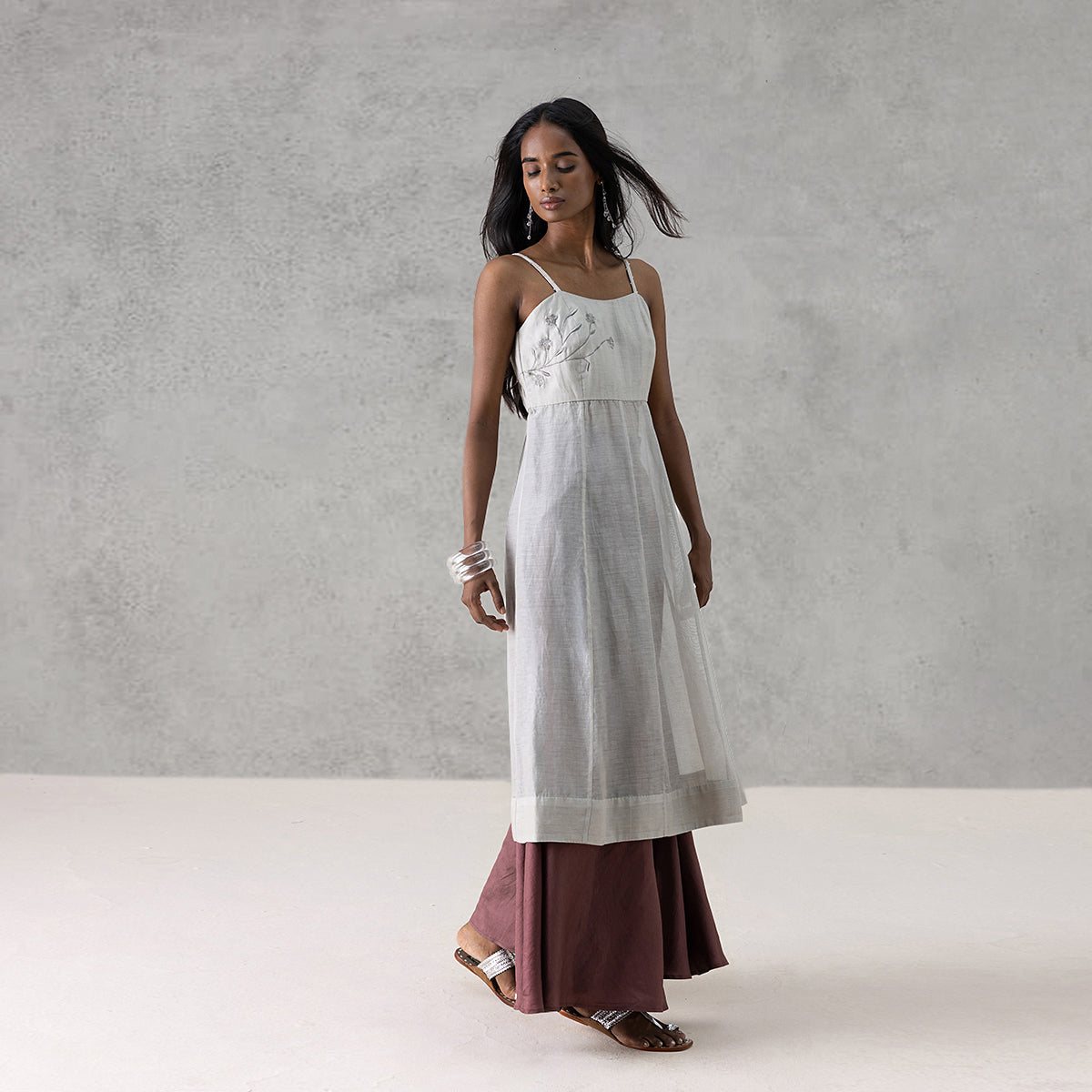 Peony Kurta - Ash Grey