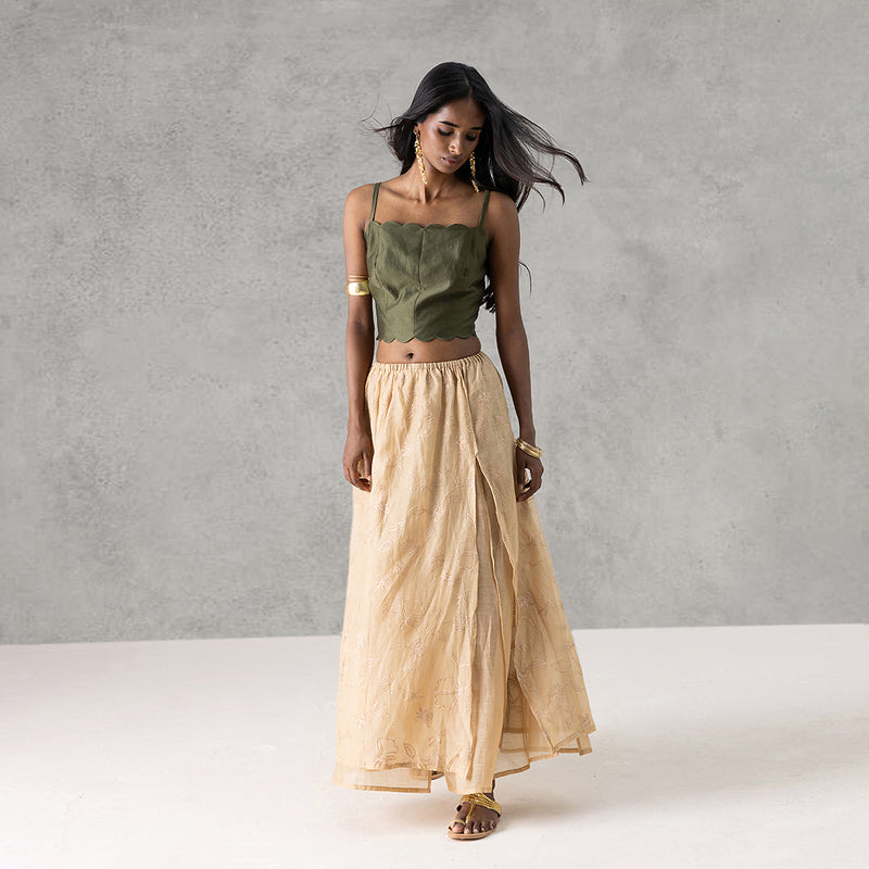 Rosette Skirt - Dull Yellow