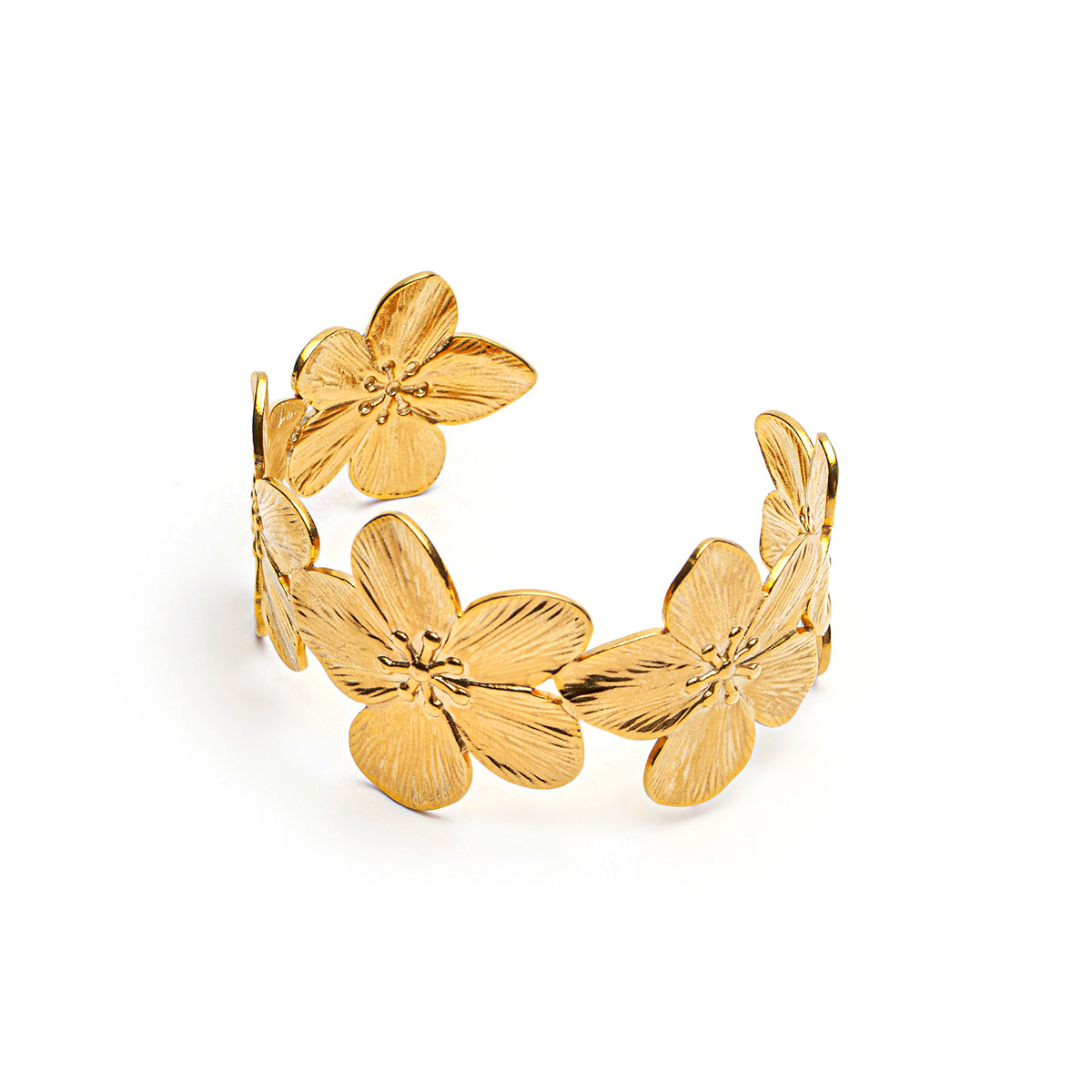 18KT Gold Plated Blossom Cuff Bracelet