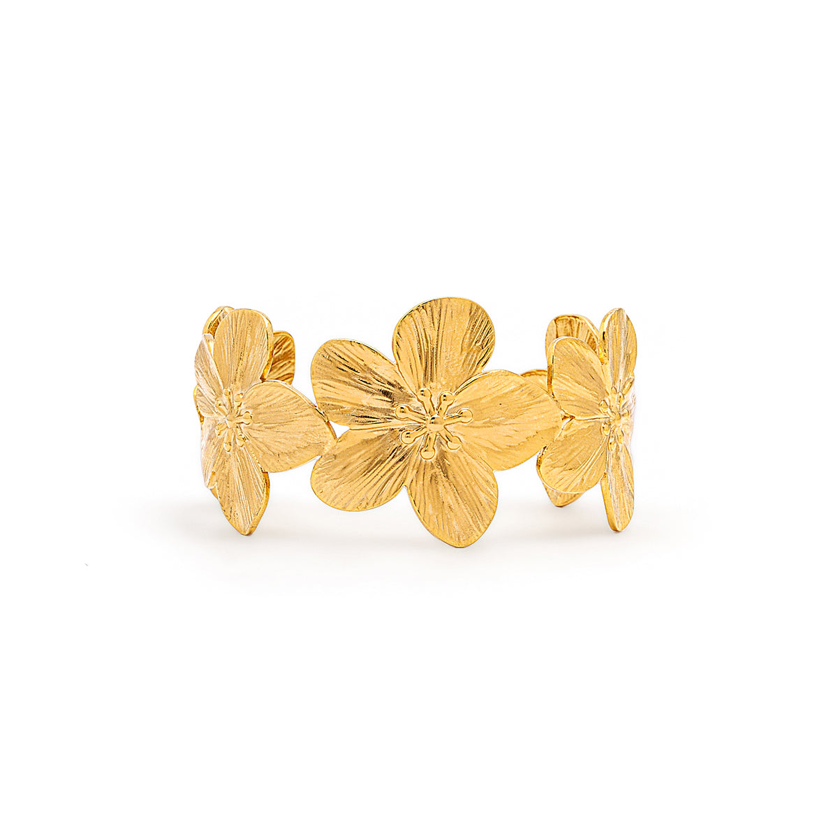 18KT Gold Plated Blossom Cuff Bracelet