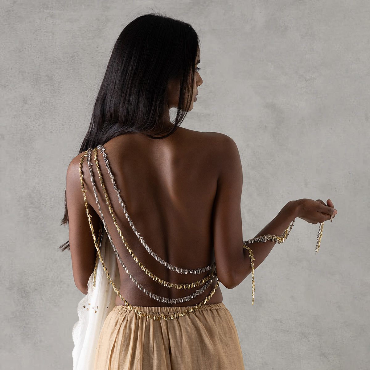 Rain Drop Hair Tassel - Antique Silver