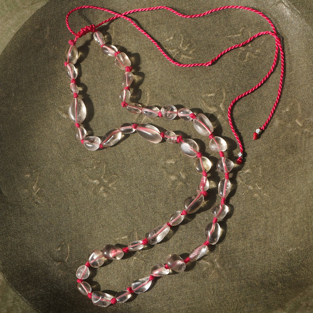 Dew Drop Necklace - Clear & Pink