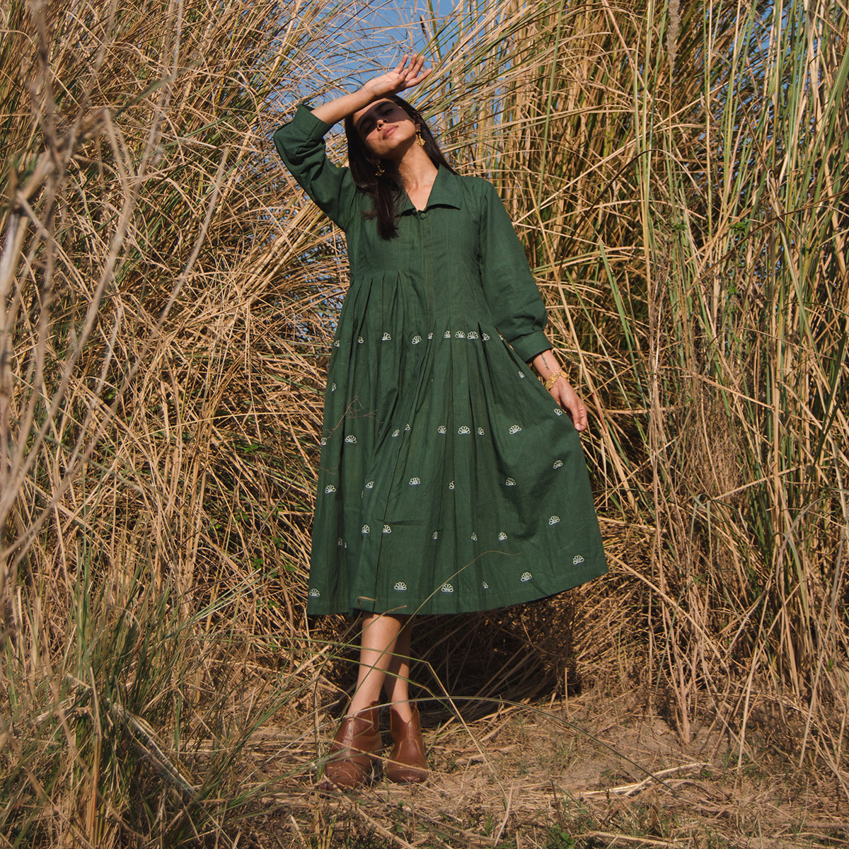 Mangrove Dress - Basil Green