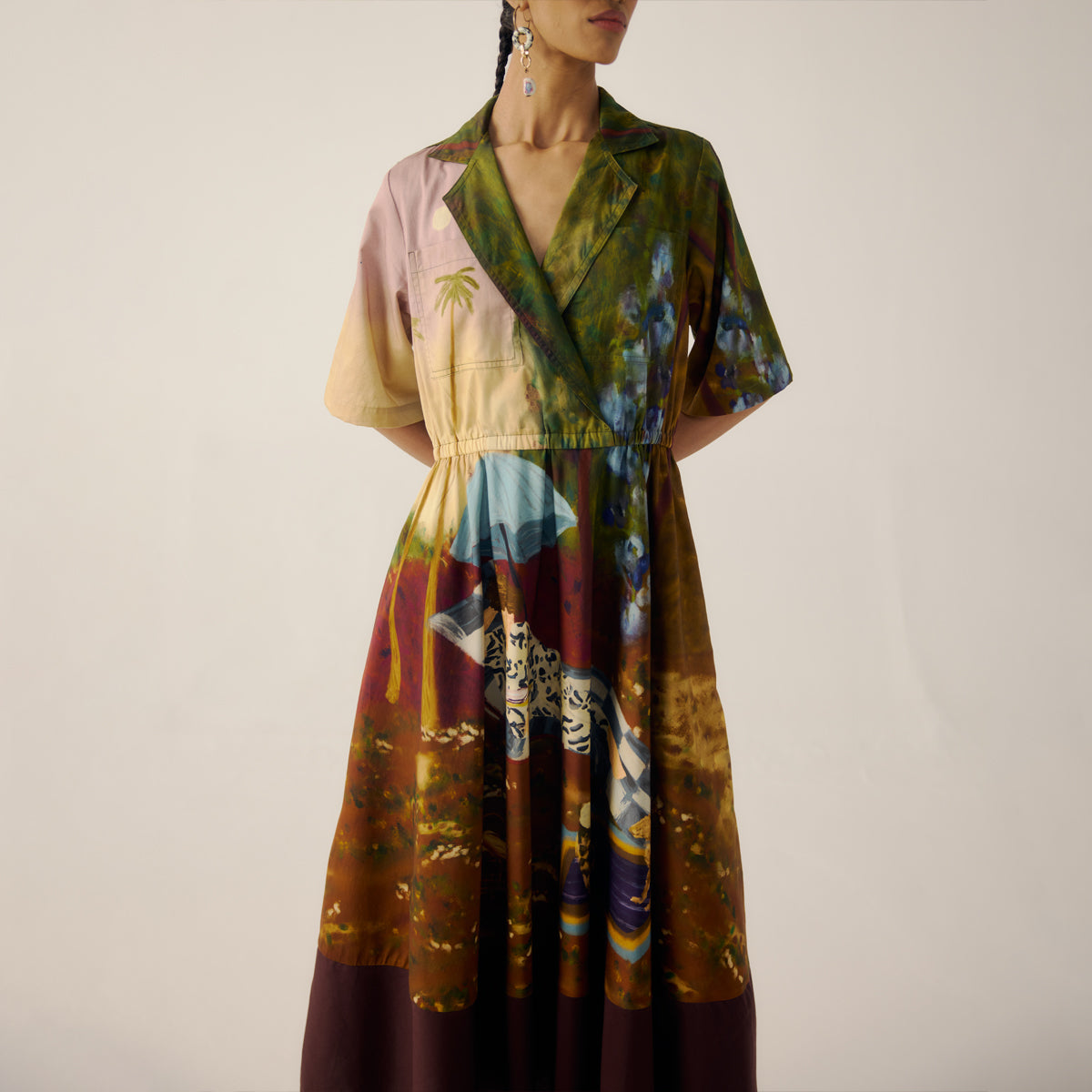 Lakeside Print Blocked Dress