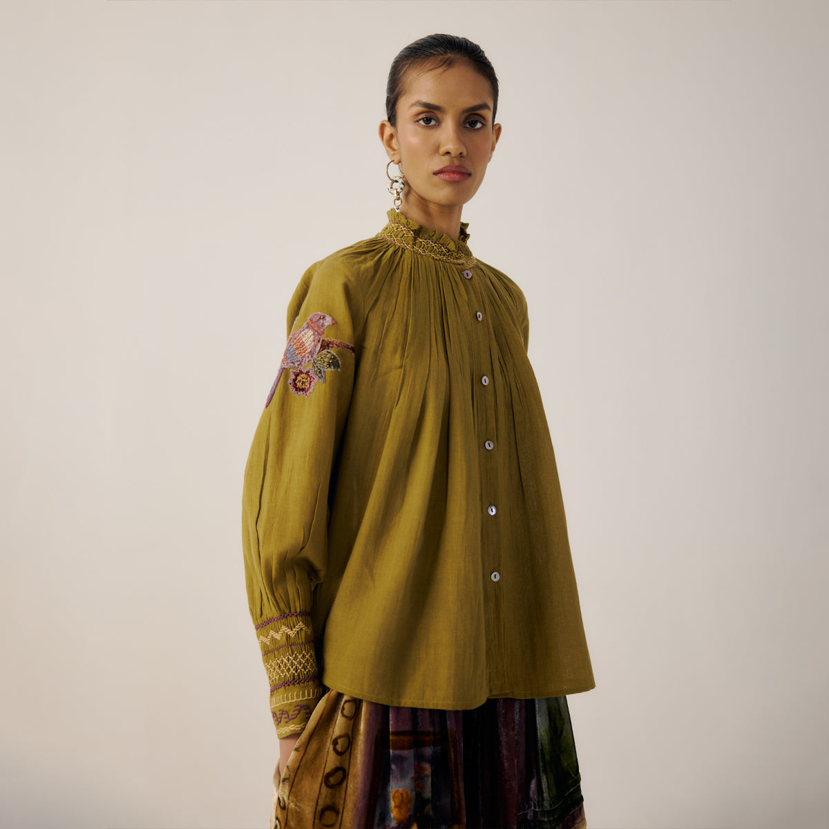 Parrot Emb. Farmer Top