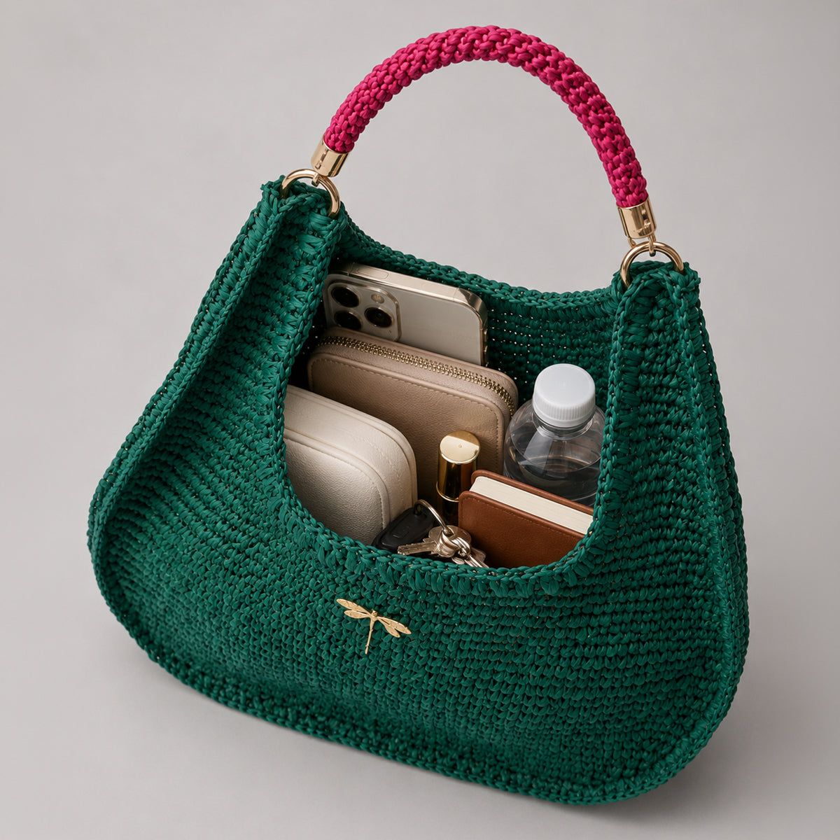 The Emerald Contrast Hobo Bag
