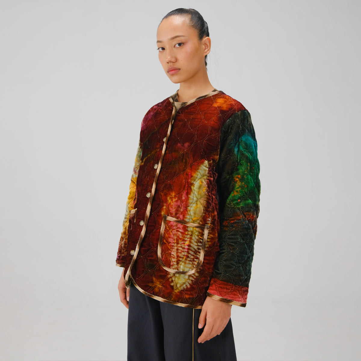 X-Ray Collarless Quilted Jacket