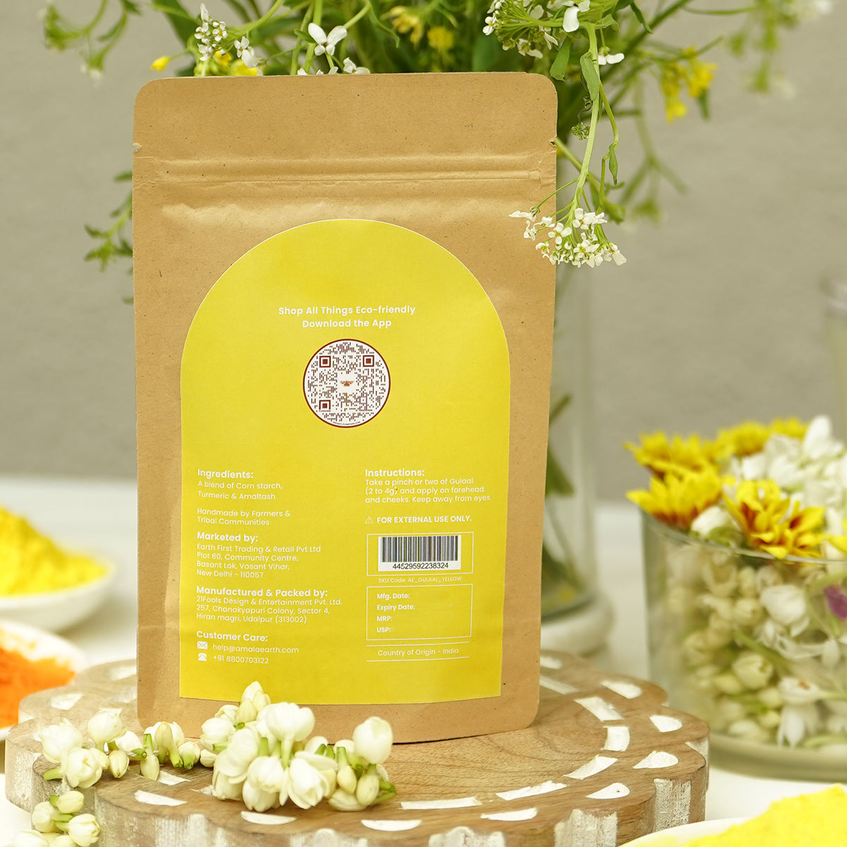 Natural Herbal Gulal | Yellow |100 g