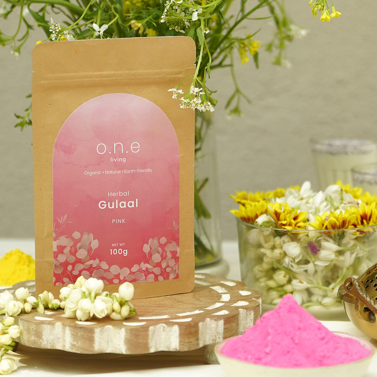 Natural Herbal Gulal | Pink | 100 g