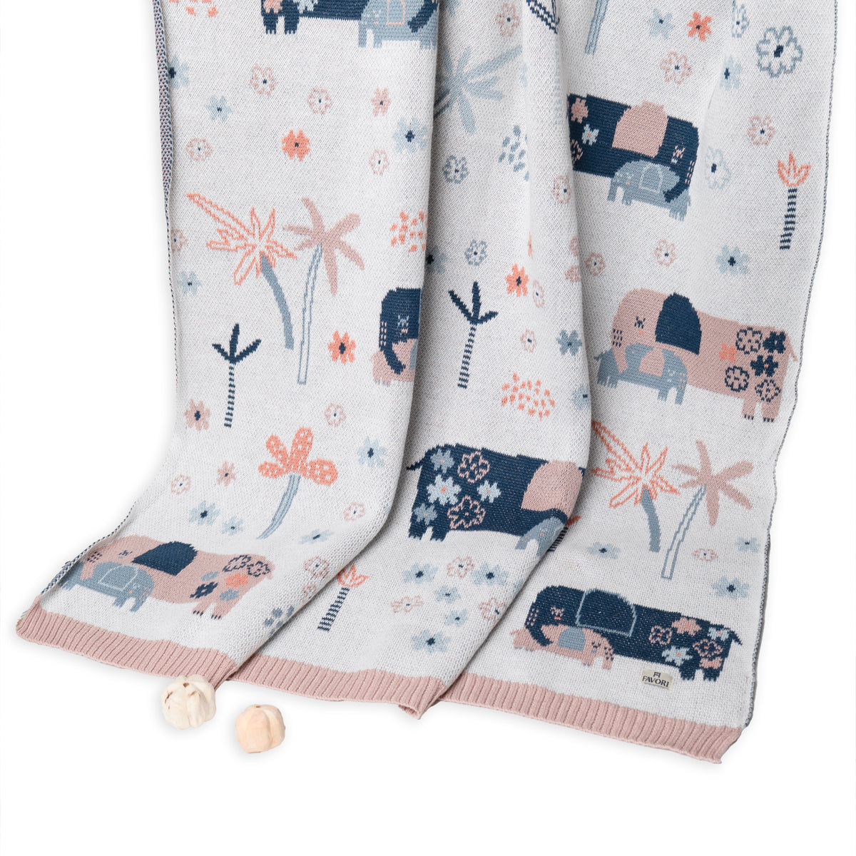 Baby Blanket Mom & Baby Elephant Design
