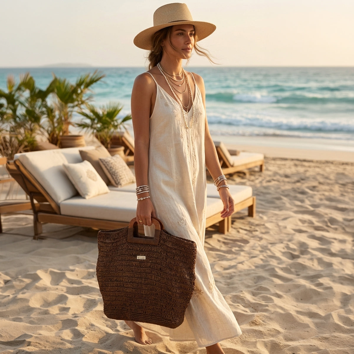 Raffia Coffee Tote