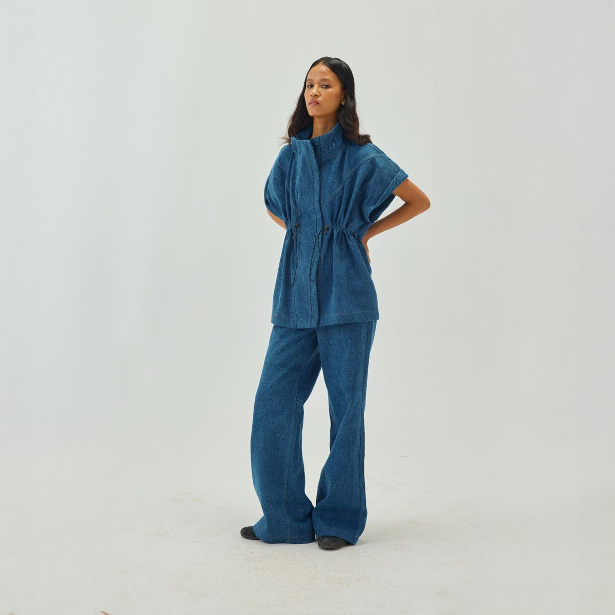 Oversized Sleeveless Denim Jacket | Blue