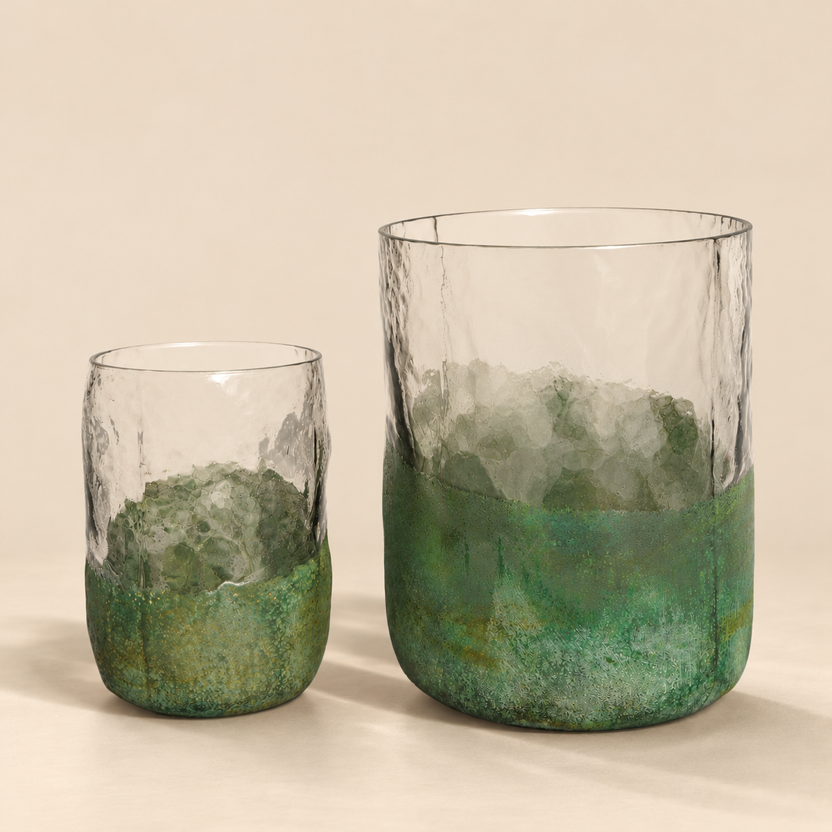 Haze Vase Medium & Small - Green - Set of 2