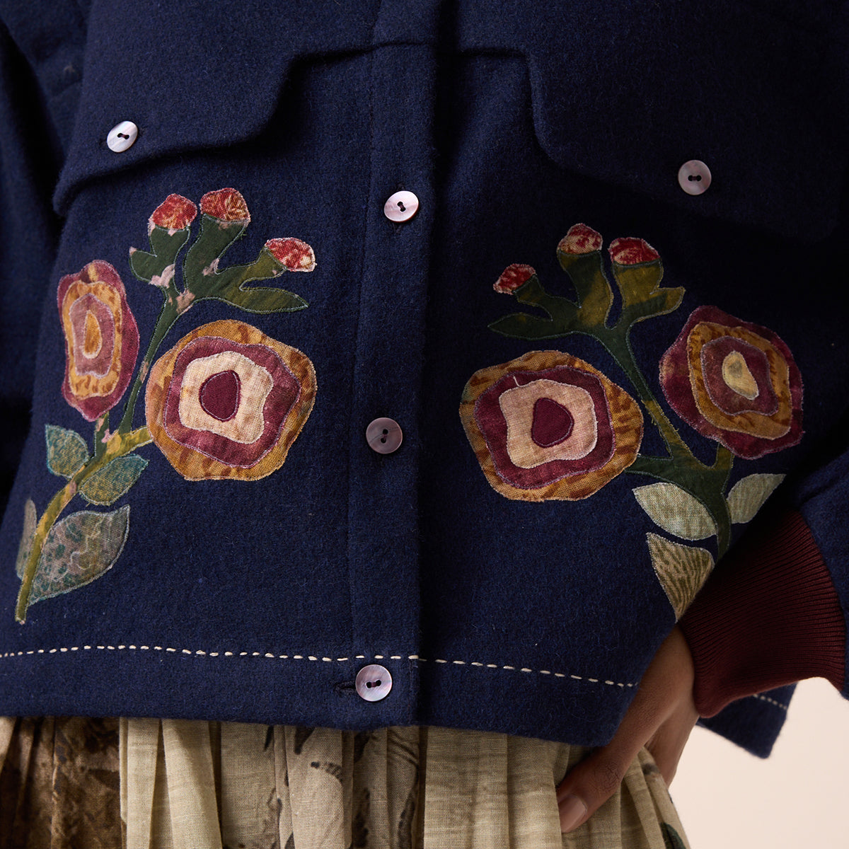 Bert Jacket (Ink Flower Applique)