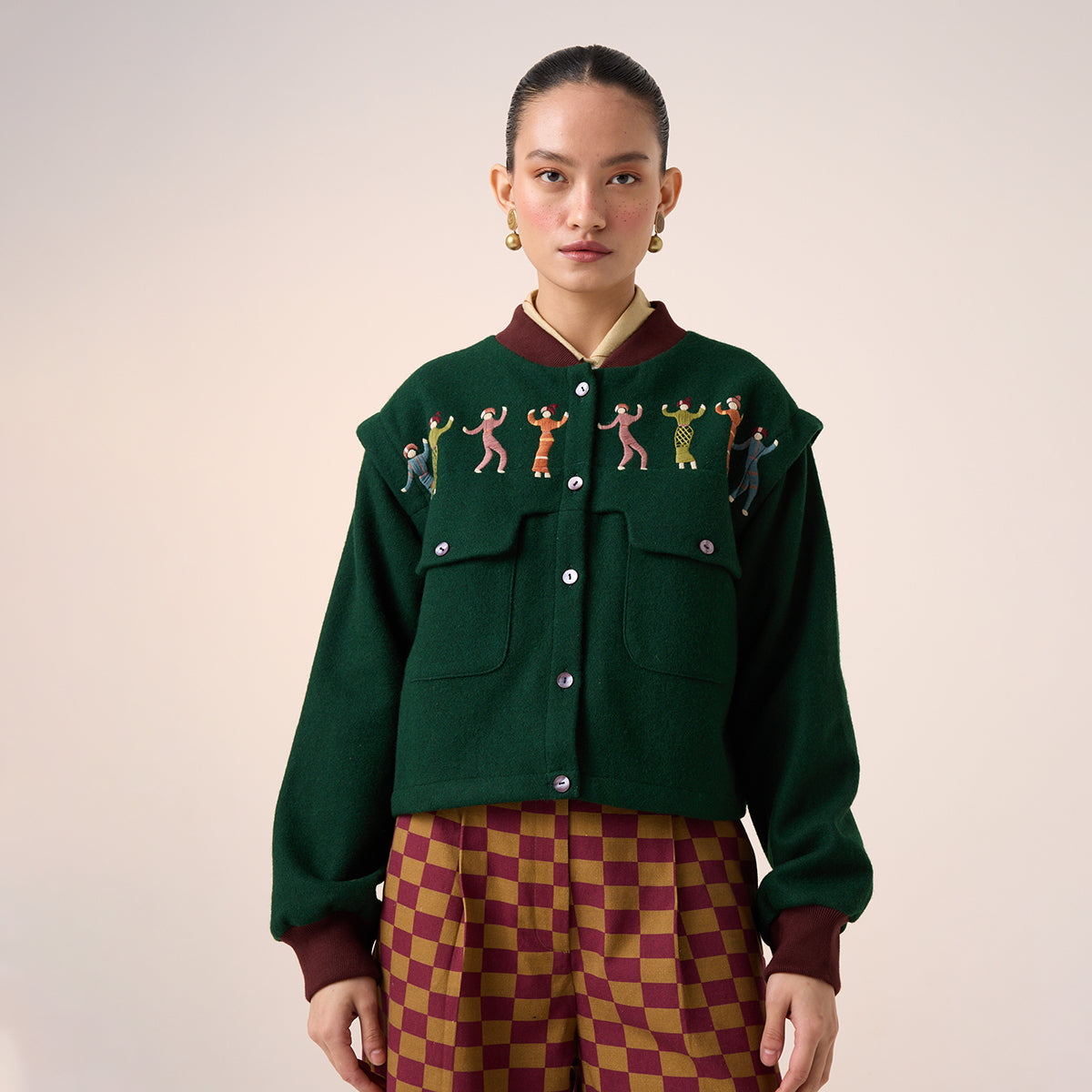 Bert Jacket (Green Folk Embroidery)