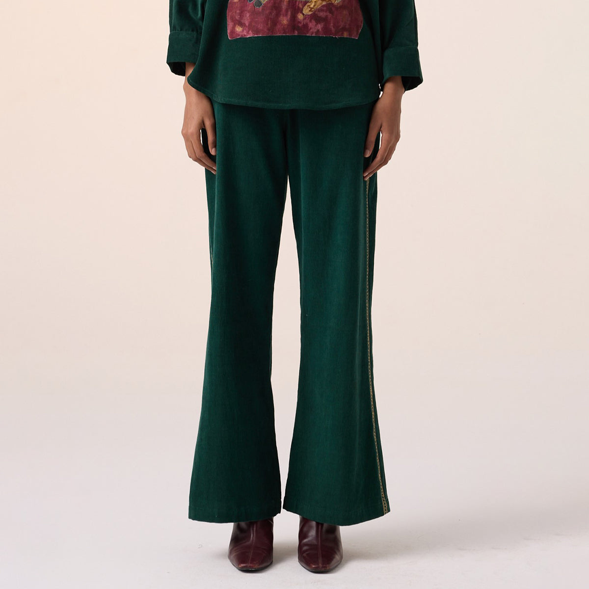 60'S Pant (Green Embroidery)