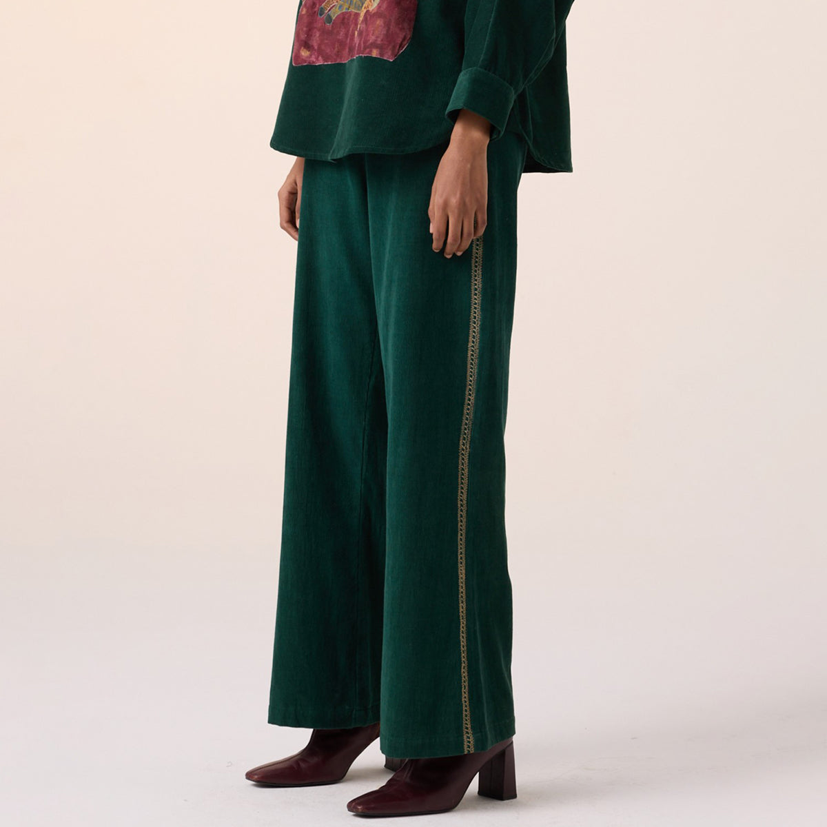 60'S Pant (Green Embroidery)