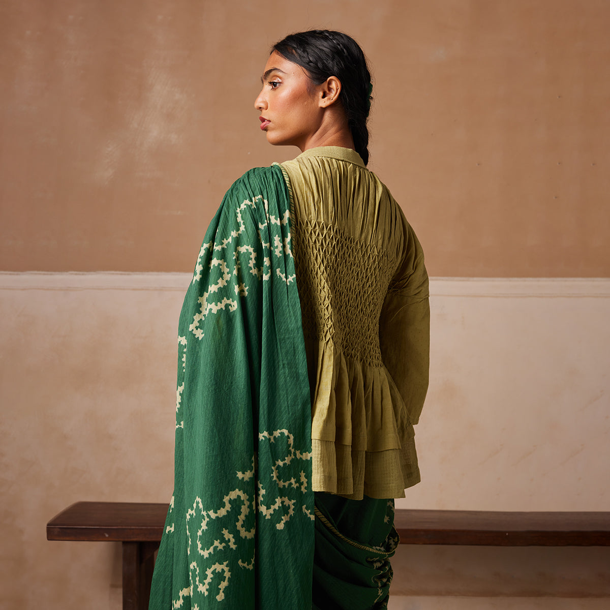 Smocked Saree
Emerald Spiral