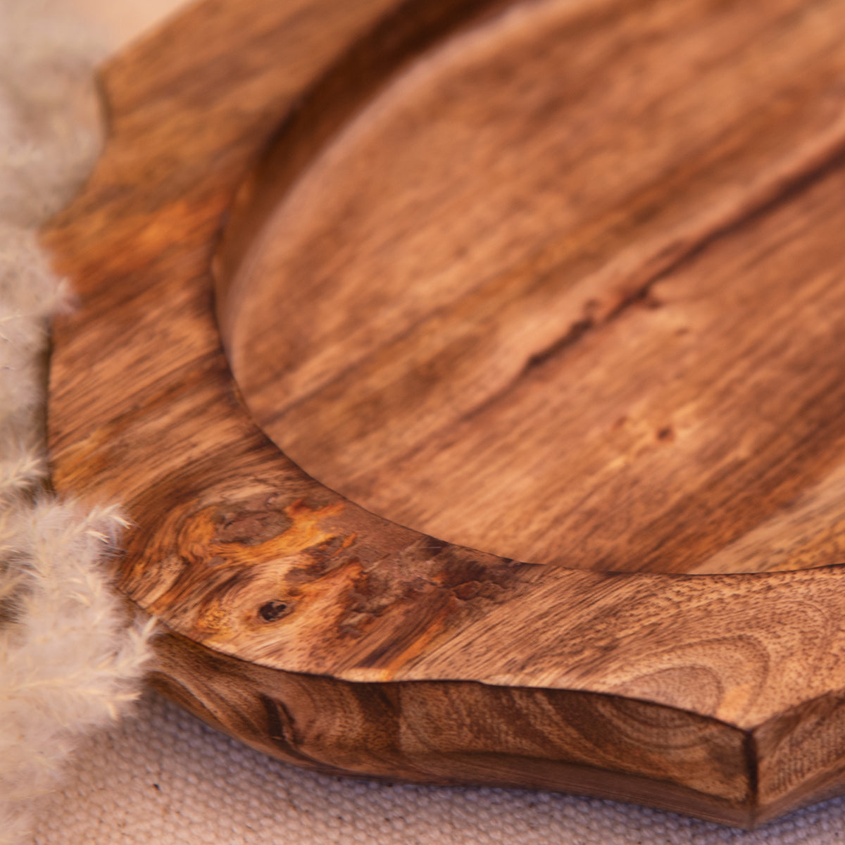 Wooden Tray | Platter with Edgy Curves