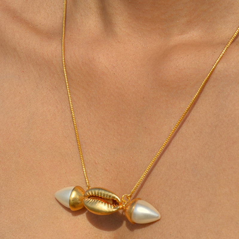 Cowrie Neckpiece | Gold Plated