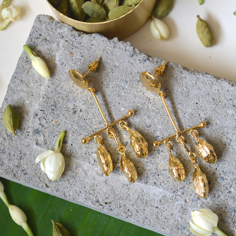 Cardamom Earrings | Gold Plated