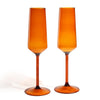 Stem Flute Glass (Set of 2) - Amber