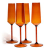 Stem Flute Glass (Set of 4) - Amber