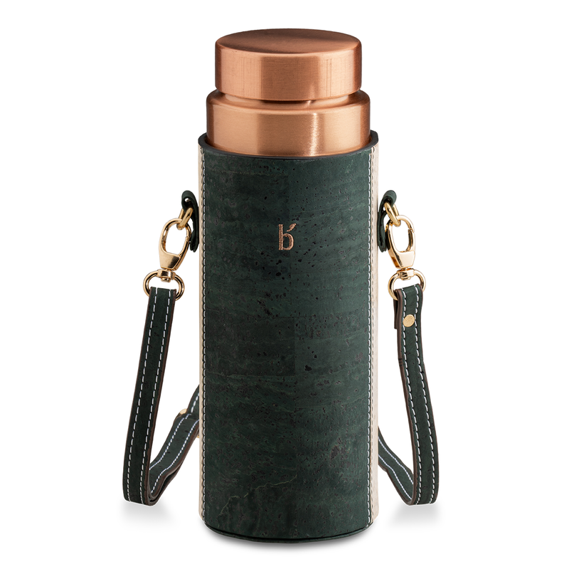 Copper Bottle & Holder Set