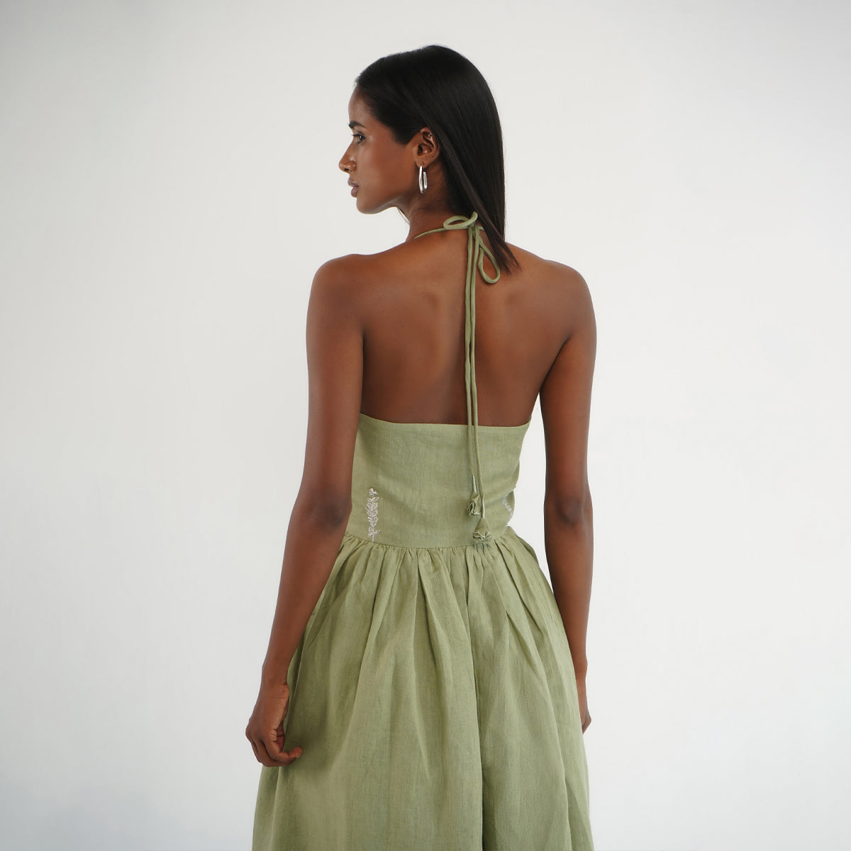 Titli Halter Dress - Sage Green