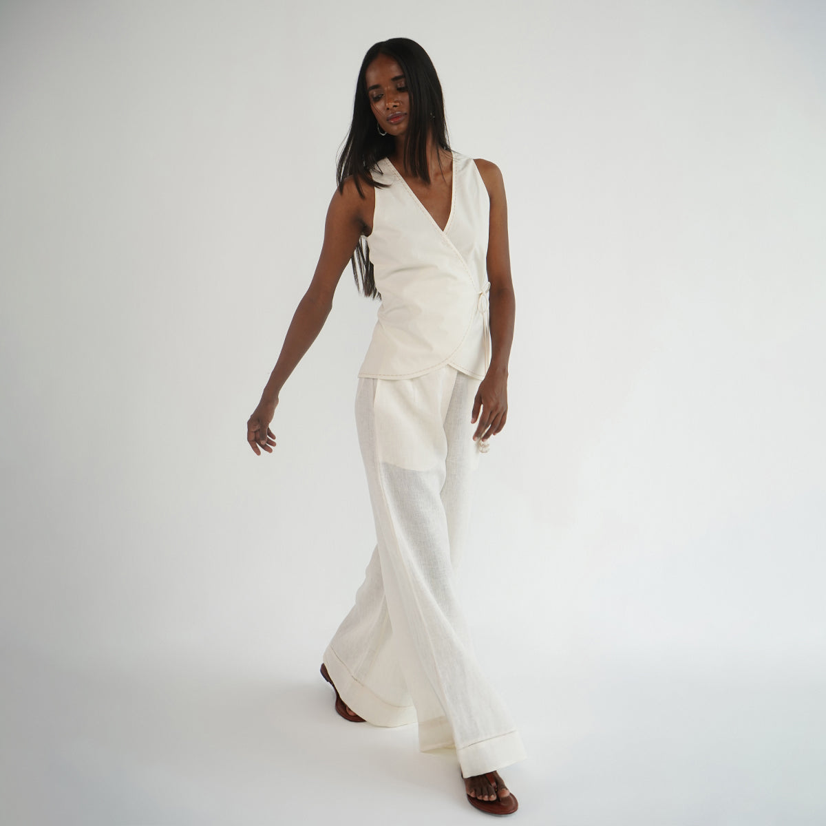 Wildflower Wrap Top - Ivory