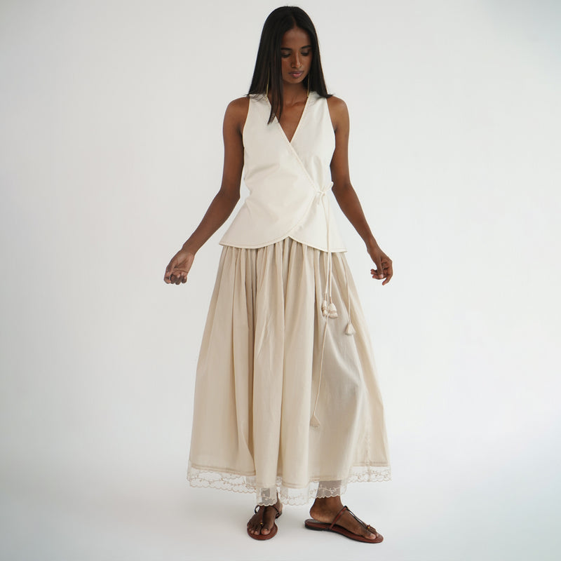 Wildflower Wrap Top - Ivory
