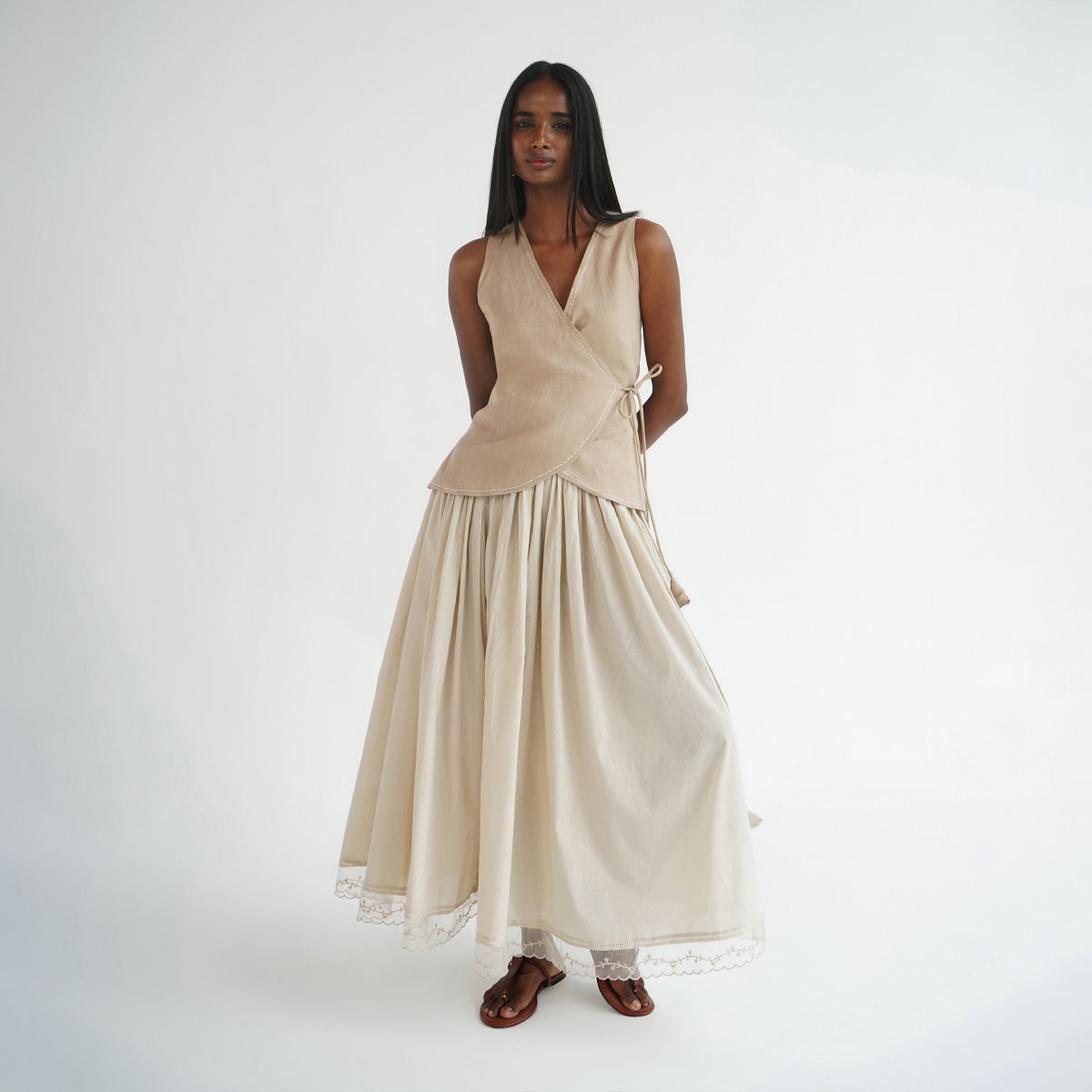 Wildflower Wrap Top - Brown
