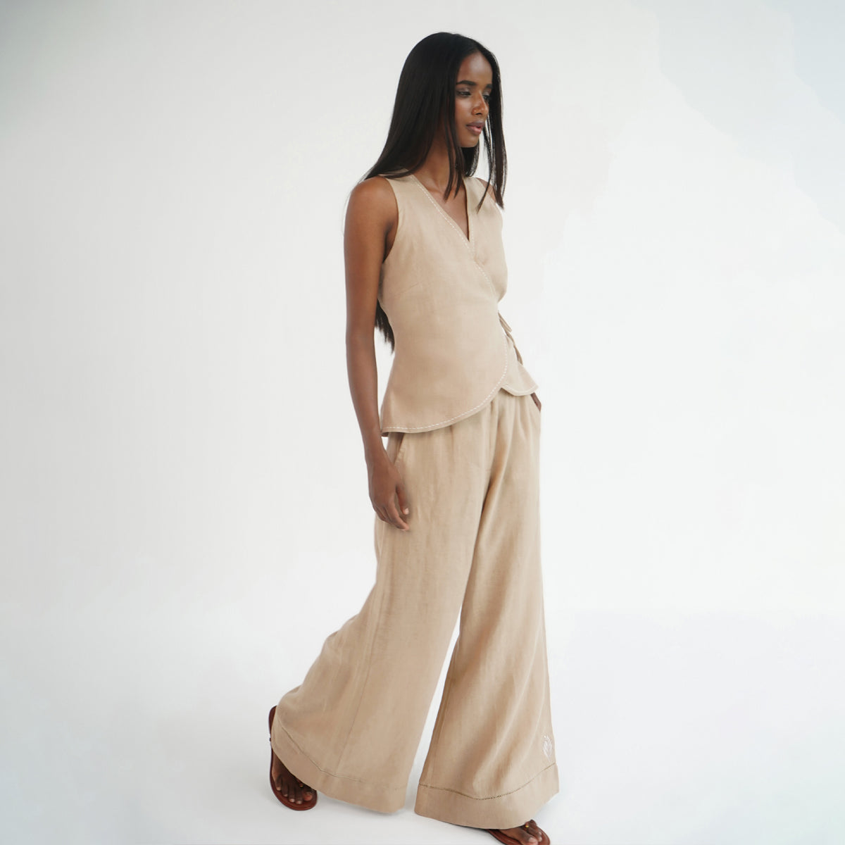 Wildflower Wrap Top - Brown