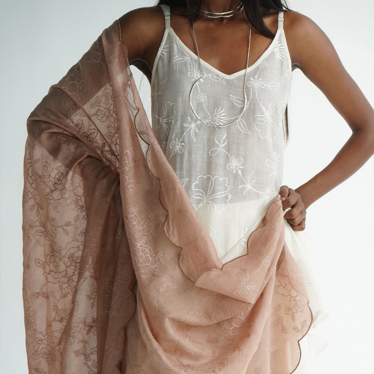 Humming Dupatta - Dusty Pink