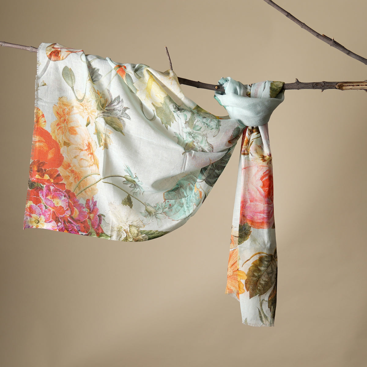 Botanical Romance Cotton Linen Stole