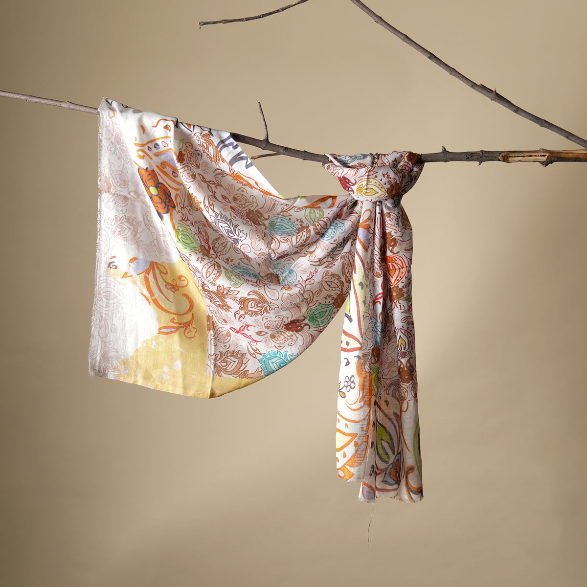 Paisley Garden Cotton Linen Stole