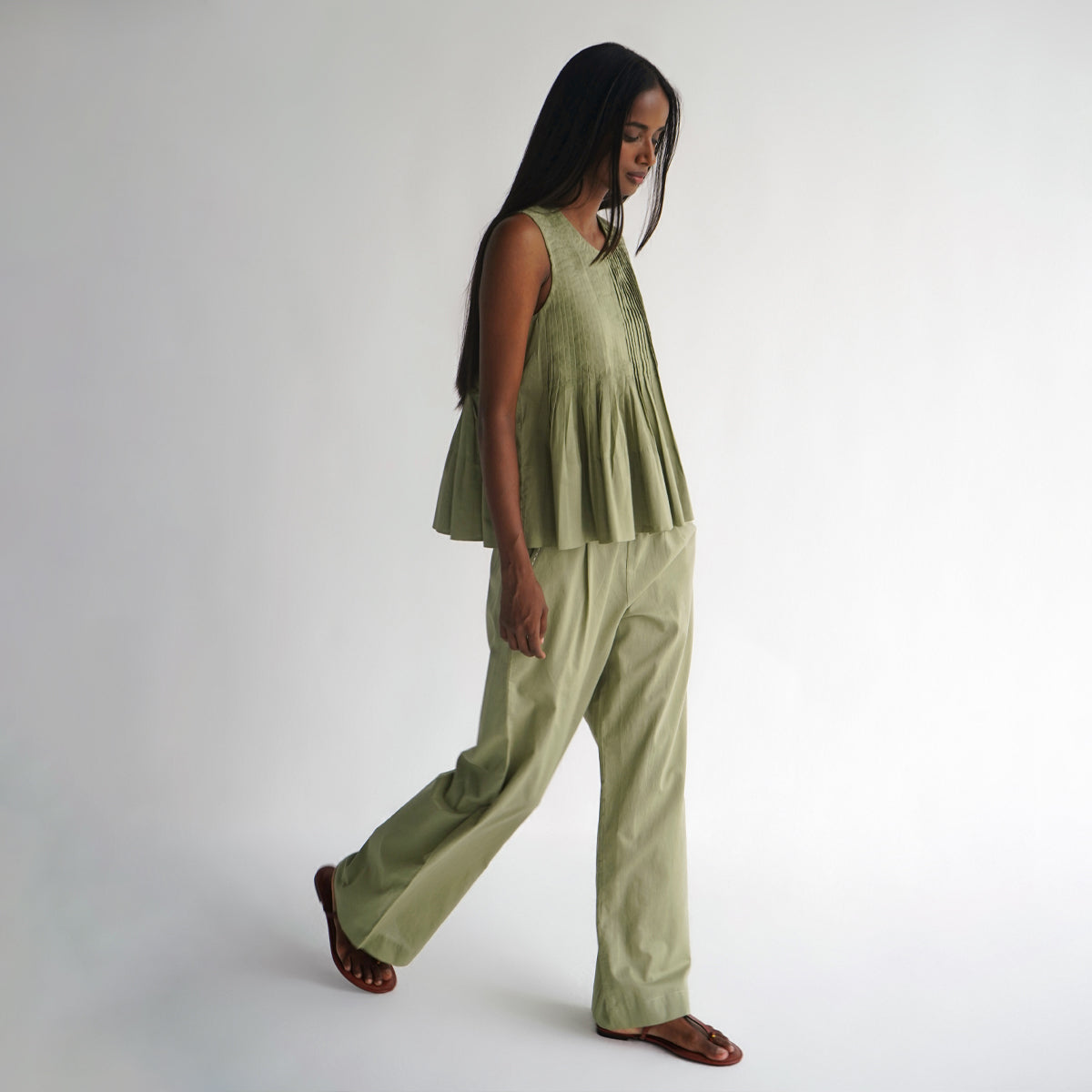 Easy Fit Pants - Sage Green
