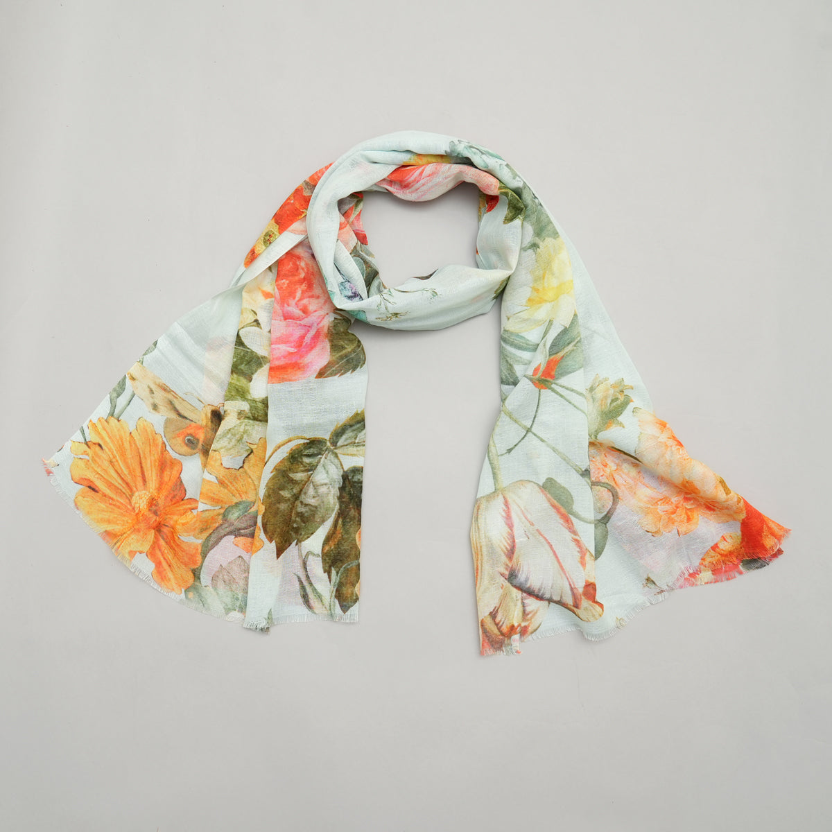 Botanical Romance Cotton Linen Stole