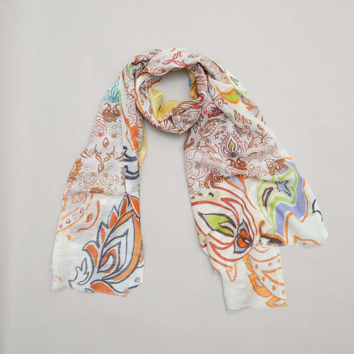 Paisley Garden Cotton Linen Stole