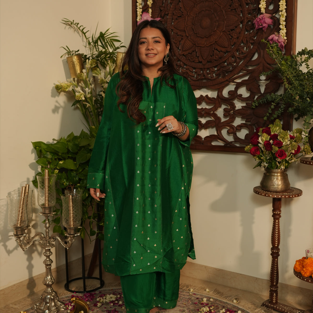 Zoya Kurta Set Emerald Green