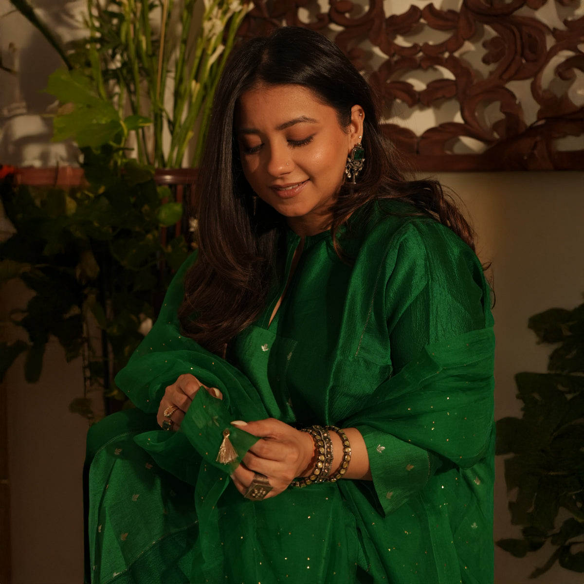 Zoya Kurta Set Emerald Green