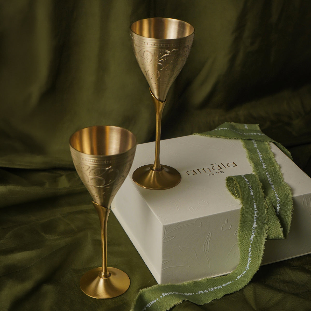 Stem Brass Goblet | Set of 6