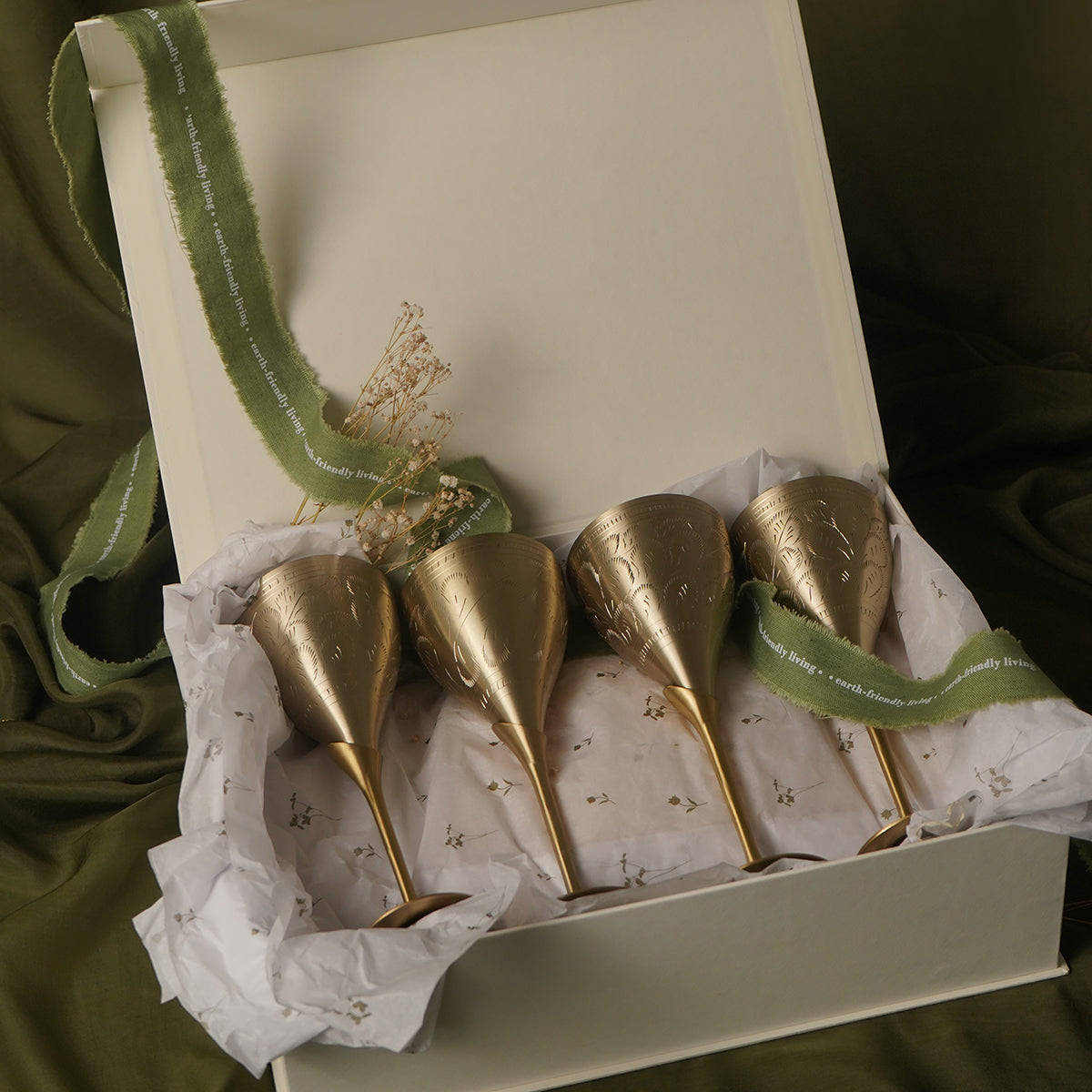 Gift Sets - Stem Brass Goblet - Set of 4
