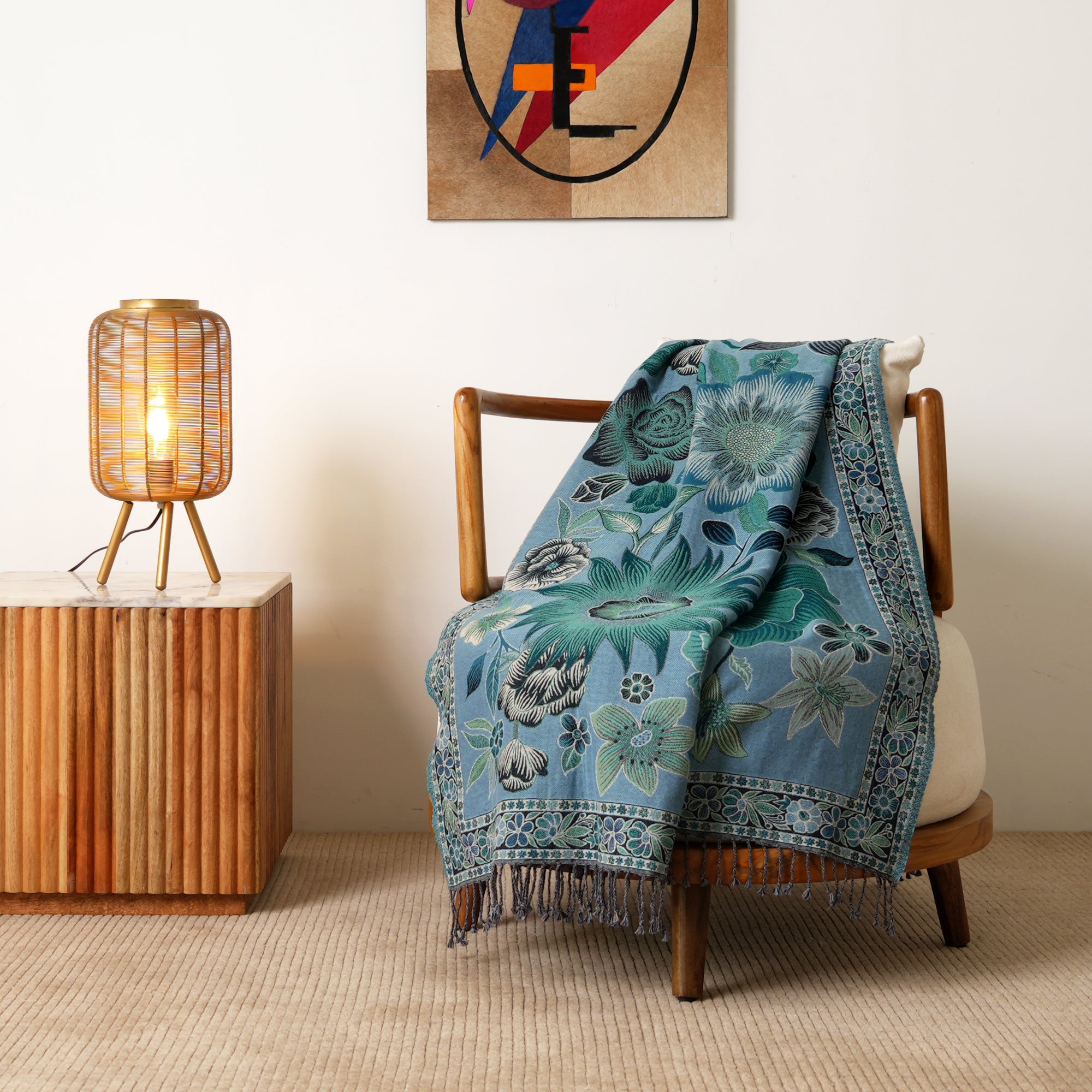 The Vintage Azure Garden Throw